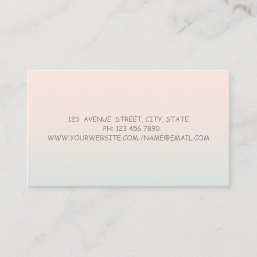 モダンプロフェッショナルメイク、グリッターラフェイクッシュ 名刺 (裏面)