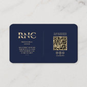 モダンプロフェッショナルメディカルカドゥセウスブルーフォーゴールド 名刺 (裏面)