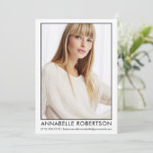 モダンプロフェッショナルモデルアクターのフォトカード 招待状 (スタンド正面)