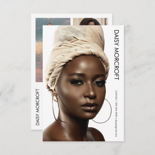 モダンプロフェッショナルモデルアクター写真のコンポジットカード カード (正面/裏面)