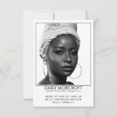 モダンプロフェッショナルモデルアクター写真のコンポジットカード カード (正面)