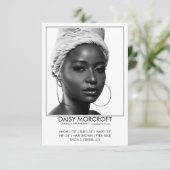 モダンプロフェッショナルモデルアクター写真のコンポジットカード カード (スタンド正面)