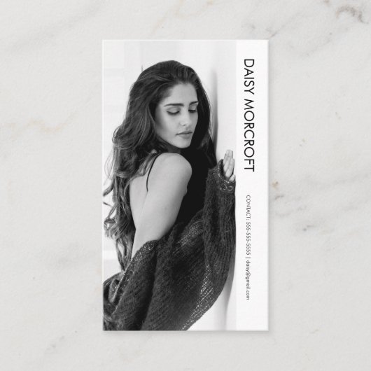 モダンプロフェッショナルモデルアクター写真のコンポジットカード 名刺 (正面)