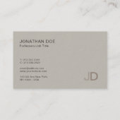 モダンプロフェッショナルモノグエレガントラムプレーントレンディー 名刺 (裏面)