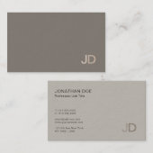 モダンプロフェッショナルモノグエレガントラムプレーントレンディー 名刺 (正面/裏面)