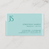 モダンプロフェッショナルモノグラムのシンプルグリーンシック 名刺 (裏面)