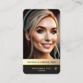 モダンプロフェッショナルモノグラムエレガントブラック金ゴールド 名刺 (正面)