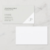 モダンプロフェッショナルモノグラムシンプルシックプレーン 名刺 (正面/裏面)