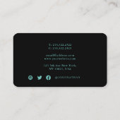 モダンプロフェッショナルライトティール（緑がかった色）ブルー 名刺 (裏面)