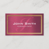 モダンプロフェッショナルラズベリーピンクゴールドフォイルフレーム 名刺 (正面)