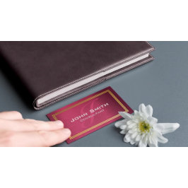 モダンプロフェッショナルラズベリーピンクゴールドフォイルフレーム 名刺