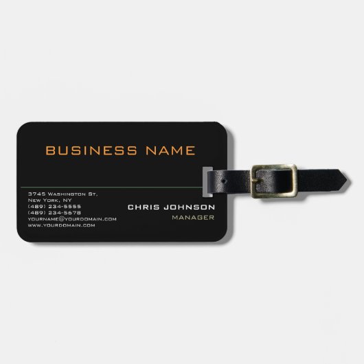 モダンプロフェッショナルリッチブラック ラゲッジタグ (正面横)