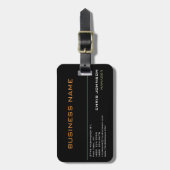 モダンプロフェッショナルリッチブラック ラゲッジタグ (正面縦)