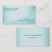 モダンプロフェッショナルリネンブルーエレガント 名刺 (正面/裏面)