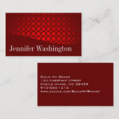 モダンプロフェッショナルレッド水玉模様名刺 名刺 (正面/裏面)