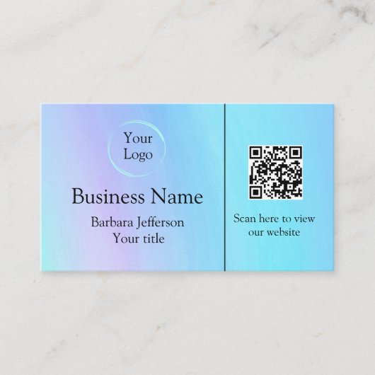 モダンプロフェッショナルロゴとQRコード 名刺 (正面)