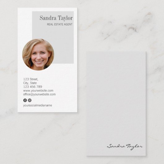 モダンプロフェッショナルロゴを追加実在する 名刺 (正面/裏面)