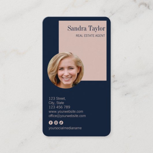 モダンプロフェッショナルロゴを追加実在する 名刺 (正面)