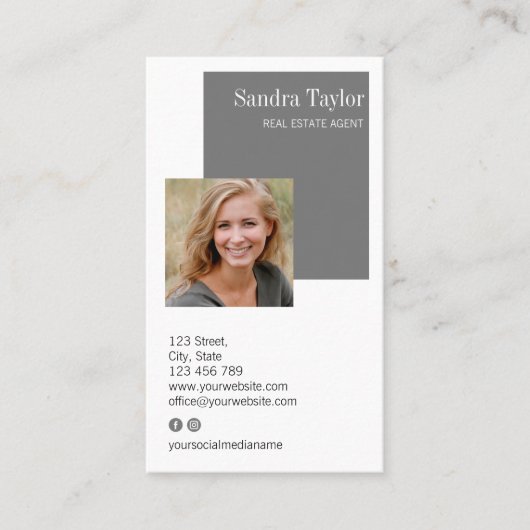 モダンプロフェッショナルロゴを追加実在する 名刺 (正面)