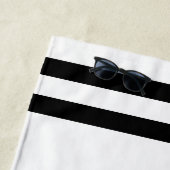 モダンプロフェッショナルロゴストライプ白 ビーチタオル (インサイチュ)