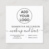 モダンプロフェッショナルロゴ白黒hello スクエア名刺 (裏面)