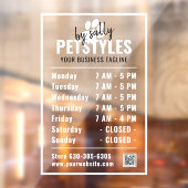 モダンプロフェッショナルロゴ開館時間白黒 ウィンドウサイン (シート2)