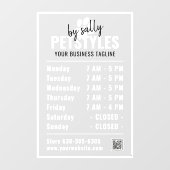 モダンプロフェッショナルロゴ開館時間白黒 ウィンドウサイン (シート)