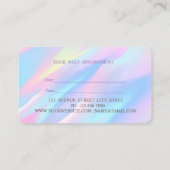 モダンプロフェッショナルロータス型ホログラフィックアポイントメント 予約カード (裏面)