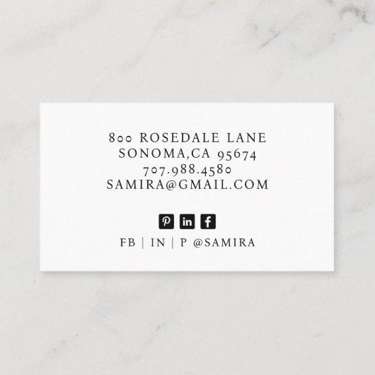 モダンプロフェッショナル不動産仲介業者写真 名刺 (裏面)