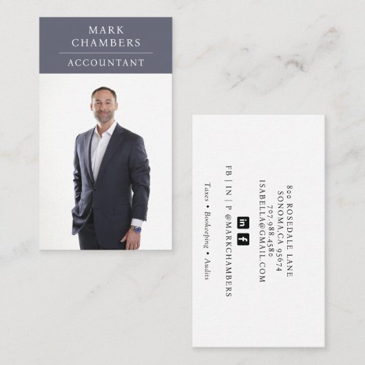 モダンプロフェッショナル事業写真会計士 名刺 (正面/裏面)