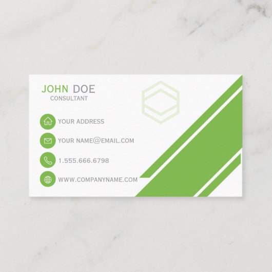 モダンプロフェッショナル企業のグリーン名刺 名刺 (裏面)