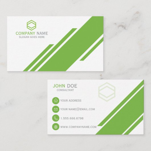 モダンプロフェッショナル企業のグリーン名刺 名刺 (正面/裏面)