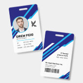 モダンプロフェッショナル企業の従業員IDバッジ バッジ (表裏)