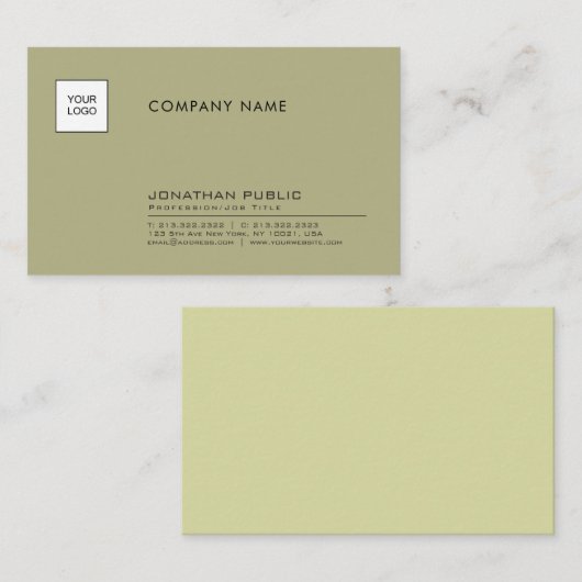 モダンプロフェッショナル会社のロゴエレガントテンプレート 名刺 (正面/裏面)