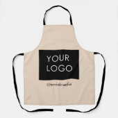 モダンプロフェッショナル会社のロゴベージュ エプロン (正面)