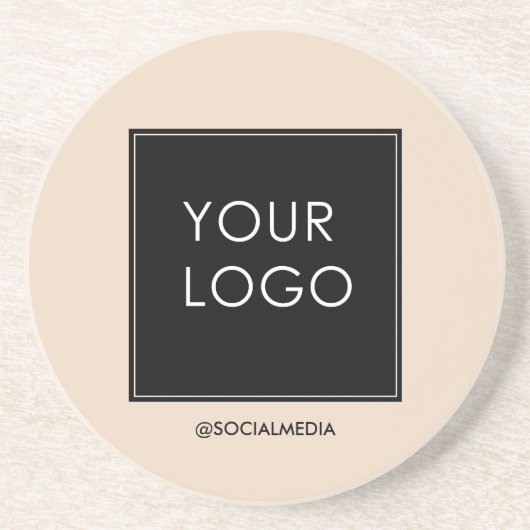 モダンプロフェッショナル会社のロゴベージュ コースター (正面)