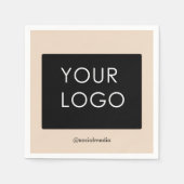 モダンプロフェッショナル会社のロゴベージュ スタンダードカクテルナプキン (正面)