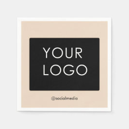 モダンプロフェッショナル会社のロゴベージュ スタンダードカクテルナプキン
