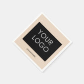 モダンプロフェッショナル会社のロゴベージュ スタンダードカクテルナプキン (角)