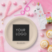 モダンプロフェッショナル会社のロゴベージュ ペーパープレート (パーティー)