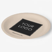 モダンプロフェッショナル会社のロゴベージュ ペーパープレート (アングル)
