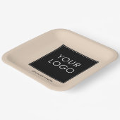 モダンプロフェッショナル会社のロゴベージュ ペーパープレート (傾斜あり)