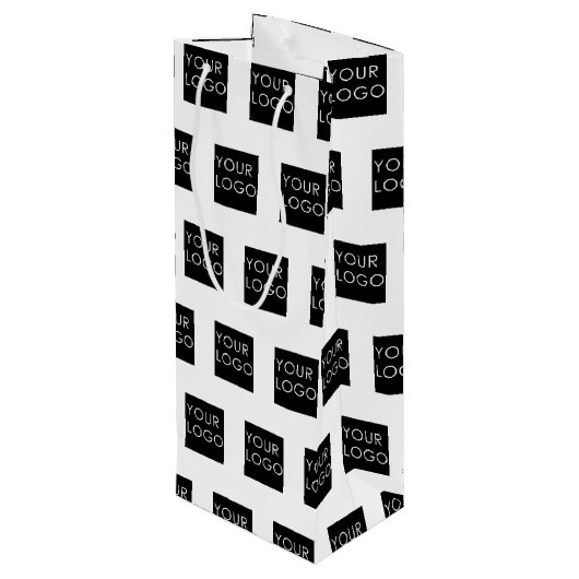 モダンプロフェッショナル会社のロゴホワイト ワインギフトバッグ (裏面アングル)