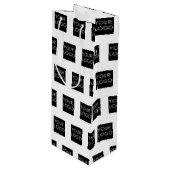 モダンプロフェッショナル会社のロゴホワイト ワインギフトバッグ (正面アングル)