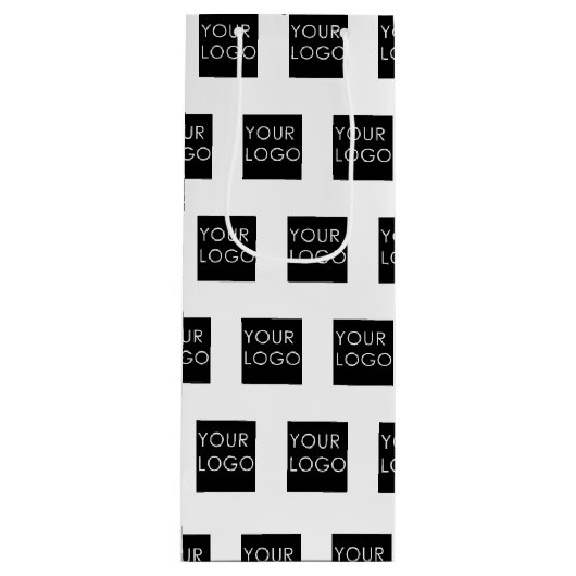 モダンプロフェッショナル会社のロゴホワイト ワインギフトバッグ (正面)