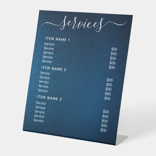 モダンプロフェッショナル価格表 台座サイン (正面)