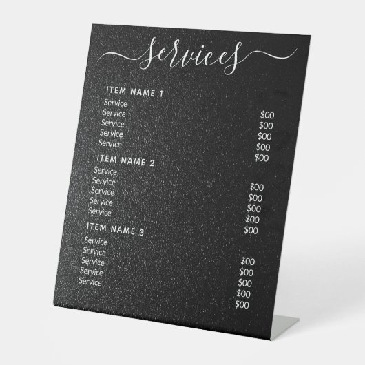 モダンプロフェッショナル価格表 台座サイン (正面)