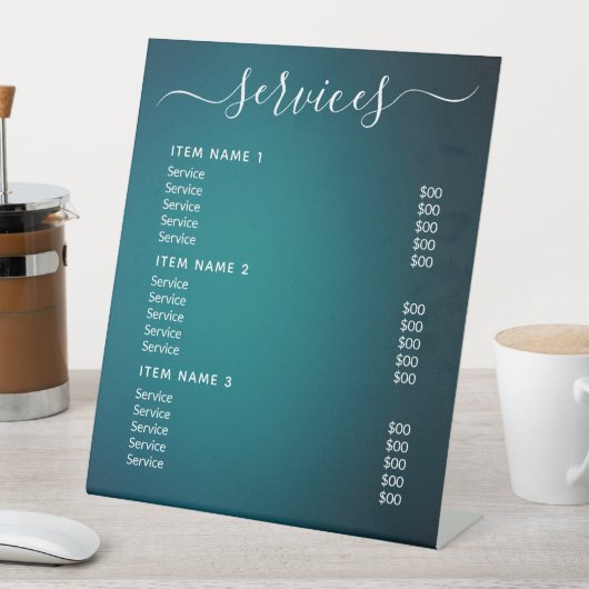 モダンプロフェッショナル価格表 台座サイン (インサイチュ)