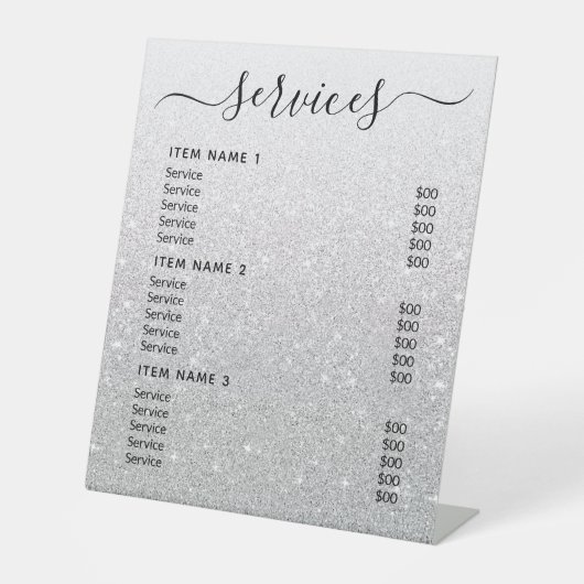 モダンプロフェッショナル価格表 台座サイン (正面)