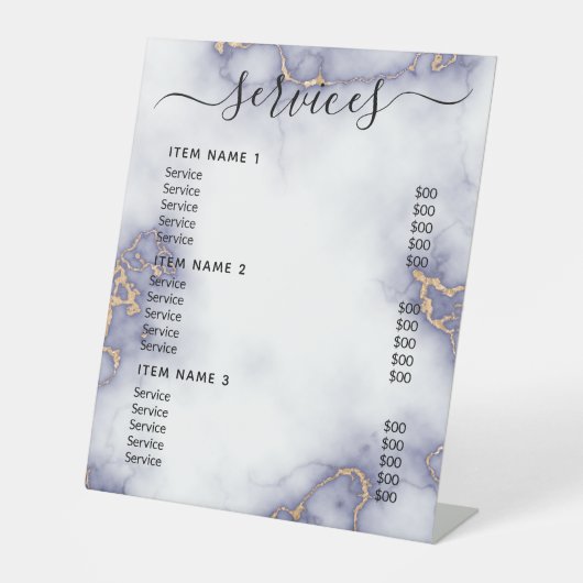 モダンプロフェッショナル価格表 台座サイン (正面)